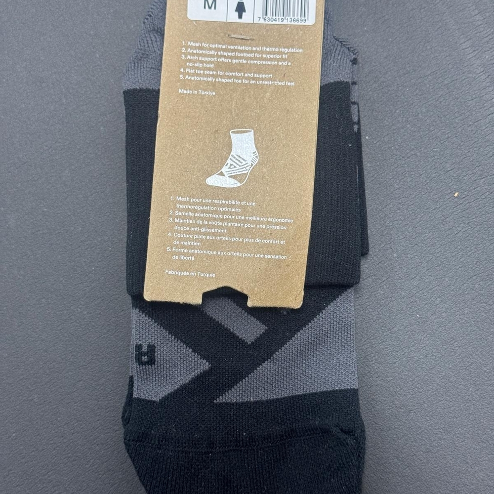 ON Performance Mid Stretch-jersey Socks Black And Grey Sz M - Picture 9 of 10